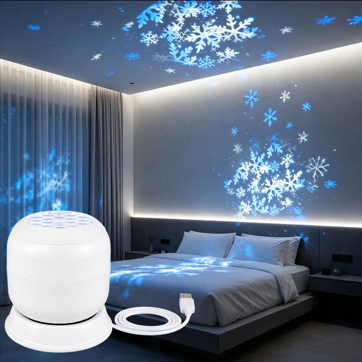 NØVEX SnowGlow™ – 360° LED Christmas Snowflake Projector