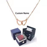 NØVEX EternalRose™ – Personalized Double Heart Necklace Gift Box